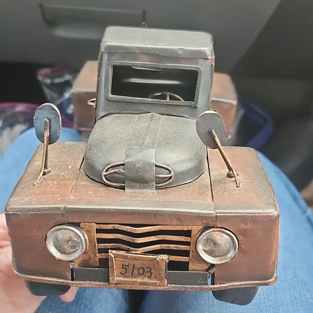 Old Tin Truck 14 Inches Long Unique